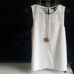 Banana Republic White Sleeveless Blouse.